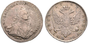 1762. Poltina 1762, Red Mint, ДM. ... 