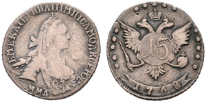 1768. 15 Kopecks 1768, Red Mint. ... 