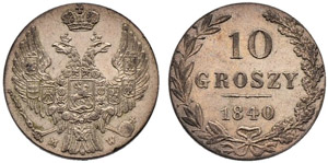 1840. 10 Groszy 1840, Warsaw Mint. ... 