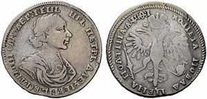 Peter I. 1682-1725 - 1719 - Poltina 1719, ... 