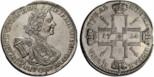 Peter I. 1682-1725 - 1724 - Rouble 1724, St. ... 