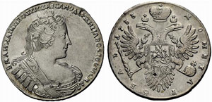 Anna, 1730-1740 - 1733 - Rouble 1733, ... 