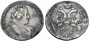 Anna, 1730-1740 - 1734 - Rouble 1734, ... 