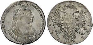 Anna, 1730-1740 - 1734 - Rouble 1734, ... 