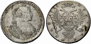 Anna, 1730-1740 - 1736 - Rouble 1736, ... 