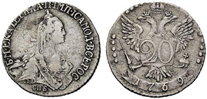 Catherine II. 1762-1796 - 1769 - 20 Kopecks ... 