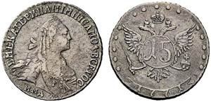 Catherine II. 1762-1796 - 1771 - 15 Kopecks ... 