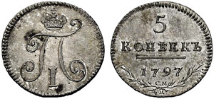 Paul I. 1796-1801 - 1797 - 5 Kopecks 1797, ... 