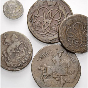 Lots - 5 Kopecks 1759, St. Petersburg Mint, ... 