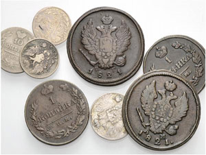 Lots - 10 Kopecks 1821, St. Petersburg Mint, ... 