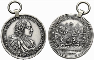 Silver medal 1720. Capture of four Swedish ... 