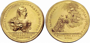 Gold medal 1740. Death of Anna. Dies by J. ... 