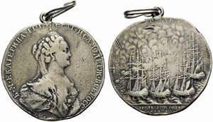 Silver medal 1770. Awarded to the ... 