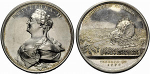 Silver medal 1770. Transportation of the ... 