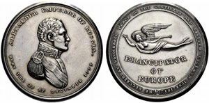 Silver medal 1814. Visit of Emperor ... 