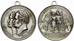 Silver medal 1835. The Grand Review of ... 