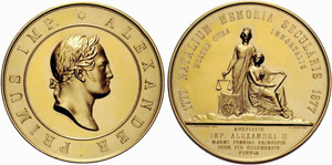 Gilded bronze medal 1877. 100th birthday ... 