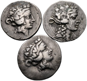 LOTS - Thasos. 3 Tetradrachms 2nd-1st cent. ... 