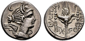 C. Valerius Flaccus. Denarius c. 82, ... 
