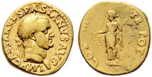Vespasianus, 69-79 - Aureus 70/71, Lugdunum. ... 