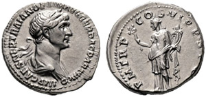 Trajan, 98-117 - Denarius 114/117, Rome. IMP ... 