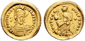 Theodosius II, 402-450 - Solidus 430/440, ... 