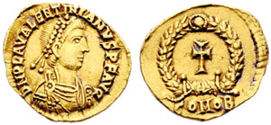 Valentinianus III, 425-455 - Tremissis ... 