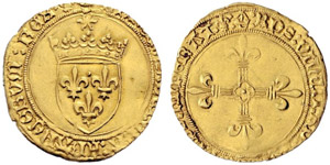 Charles VII. 1422-1461. Ecu dor au soleil ... 
