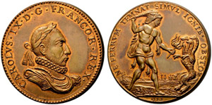 Charles IX. 1560-1574. Bronzemedaille 1572. ... 