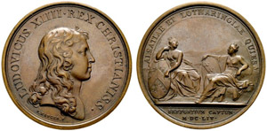 Louis XIV. 1643-1715. Bronzemedaille 1654. ... 