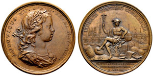 Louis XV. 1715-1774. Bronzemedaille 1719. ... 