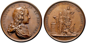 Louis XV. 1715-1774. Bronzemedaille 1723. ... 