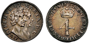 William III. und Mary, 1688-1694. 4 Pence ... 