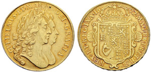 William III. und Mary, 1688-1694. 5 Guineas ... 