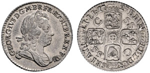George I. 1714-1727. Sixpence 1723. 2.98 g. ... 