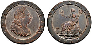 George III. 1760-1820. One Penny 1797. 28.25 ... 