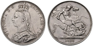 Victoria, 1837-1901. Crown 1888. 28.31 g. S. ... 