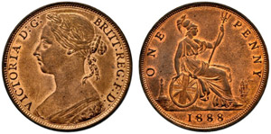 Victoria, 1837-1901. One Penny 1888. 9.35 g. ... 