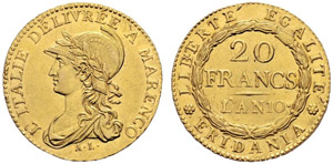 Subalpinische Republik - 20 Francs AN 10 ... 