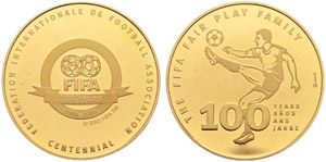 Goldmedaille 2004. 100 Jahre FIFA. 25.13 g. ... 
