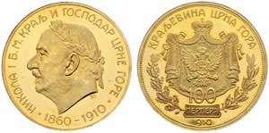 Nikolaus I. 1860-1918. 100 Perpera 1910. 50. ... 