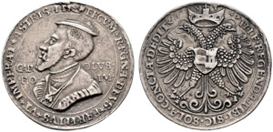 Karl V. 1519-1556. Silbermedaille 1534/1532. ... 