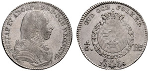 Gustav IV. Adolph, 1792-1809. 1/6 Riksdaler ... 