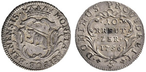 Bern - 10 Kreuzer 1756. 2.15 g. D.T.521b. ... 