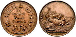 Basel - Stadt - Bronzemedaille 1856. Auf die ... 