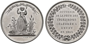 Waadt / Vaud - Vevey - Bronzemedaille 1865 ... 