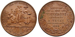Waadt / Vaud - Vevey - Bronzemedaille 1889, ... 