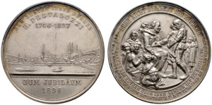 Zürich - Kanton - Silbermedaille 1896. Auf ... 