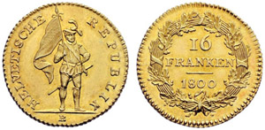 Helvetische Republik - 16 Franken 1800. 7.63 ... 