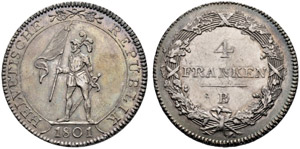 Helvetische Republik - 4 Franken 1801. 29.29 ... 